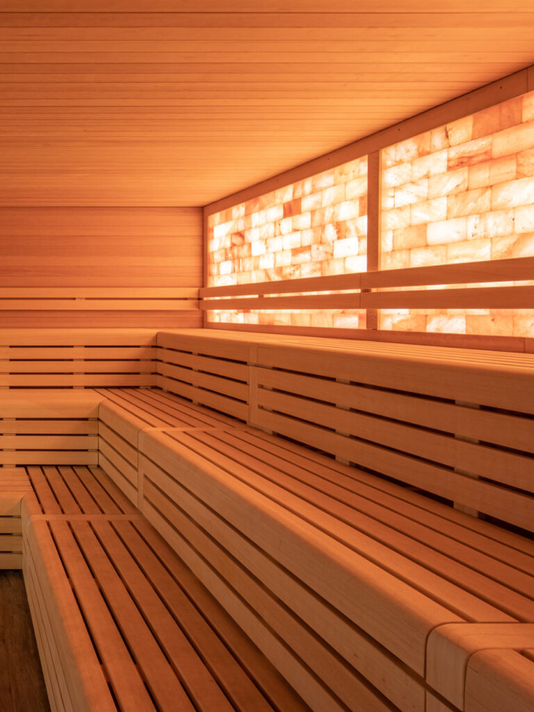 Backlit Himalayan salt tile wall